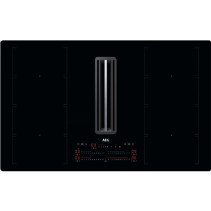 AEG 8000 FlexiBridge, width 83 cm, black - Built-in Induction Hob with Cooker Hood