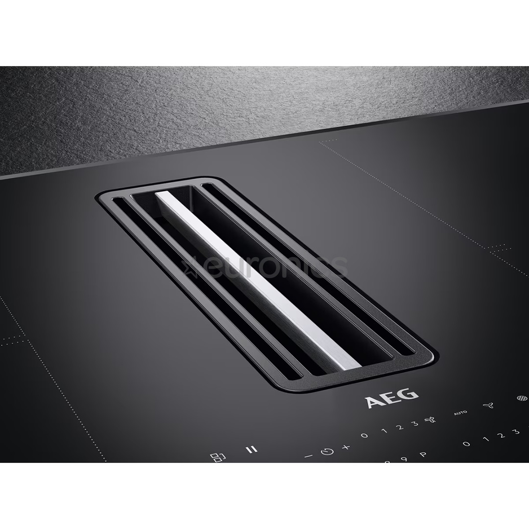 AEG 6000 FlexiBridge, width 83 cm, black - Built-in Induction Hob with Cooker Hood