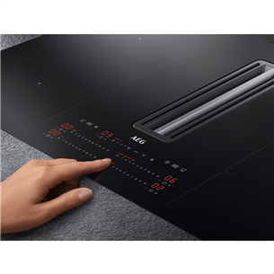 AEG 8000 FlexiBridge, width 83 cm, black - Built-in Induction Hob with Cooker Hood