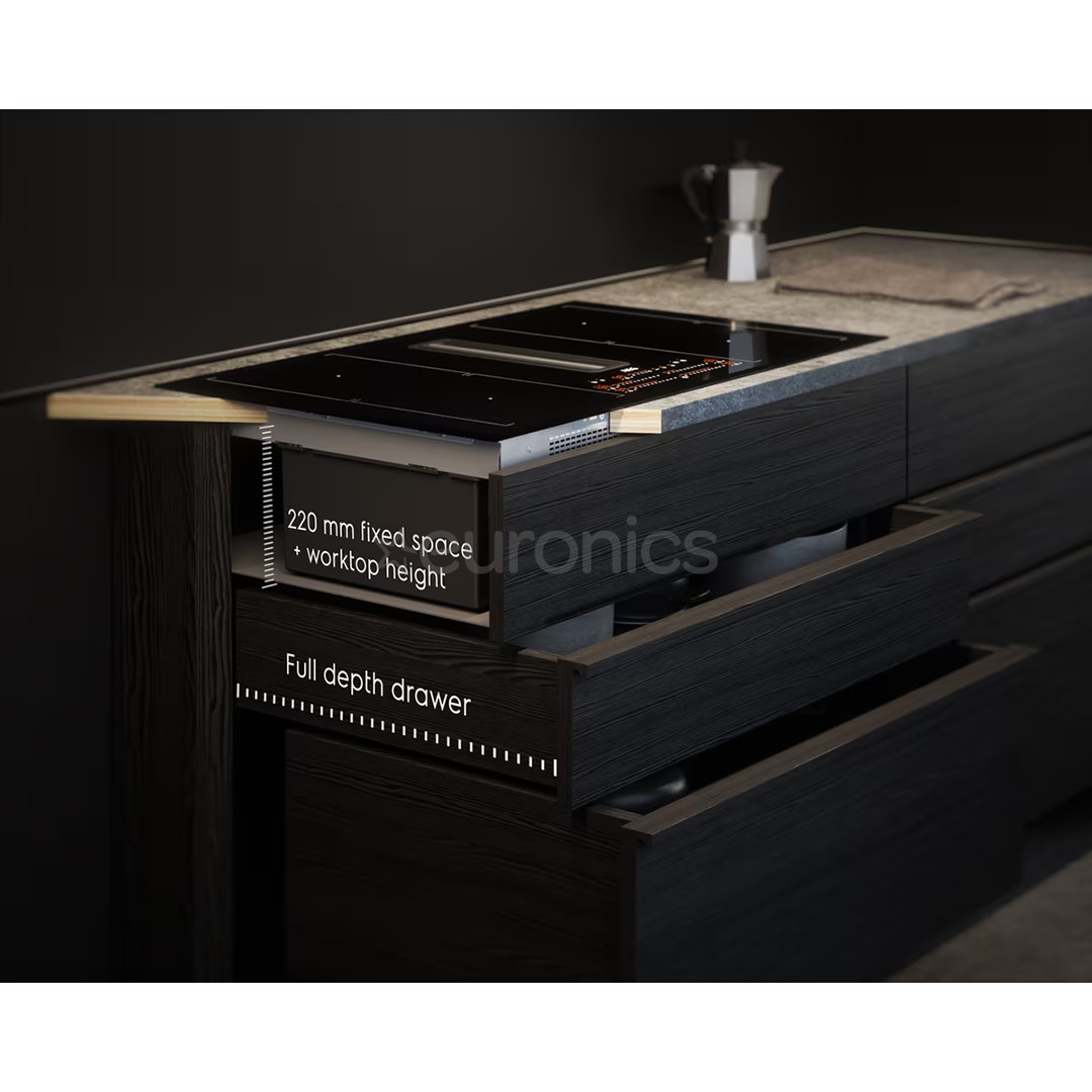 AEG 6000 FlexiBridge, width 83 cm, black - Built-in Induction Hob with Cooker Hood