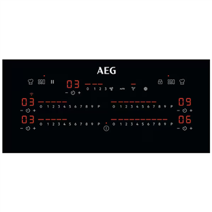 AEG 8000 FlexiBridge, width 83 cm, black - Built-in Induction Hob with Cooker Hood