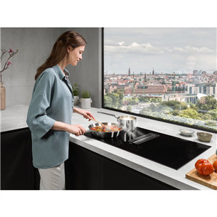 AEG 6000 FlexiBridge, width 83 cm, black - Built-in Induction Hob with Cooker Hood