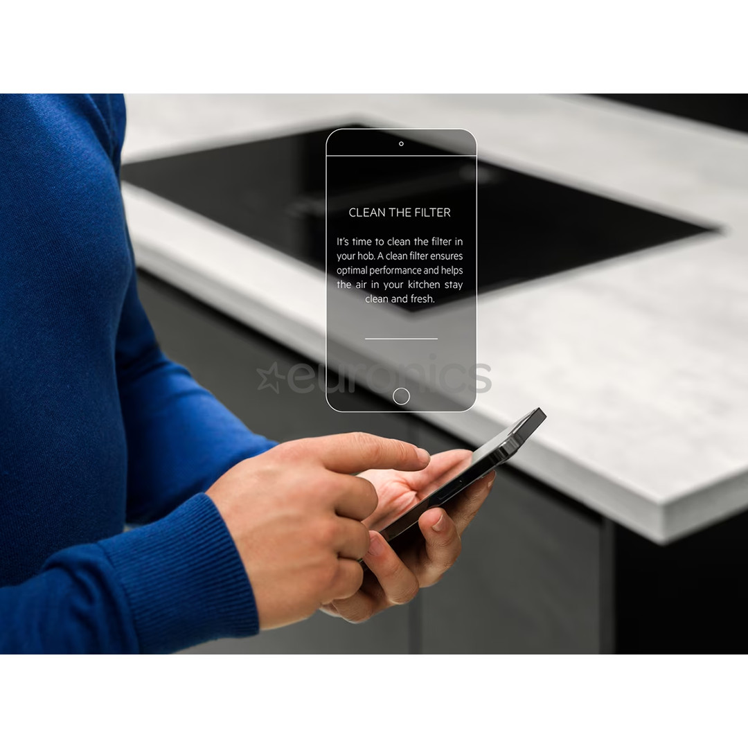 AEG 6000 FlexiBridge, width 83 cm, black - Built-in Induction Hob with Cooker Hood