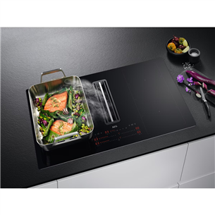 AEG 8000 FlexiBridge, width 83 cm, black - Built-in Induction Hob with Cooker Hood