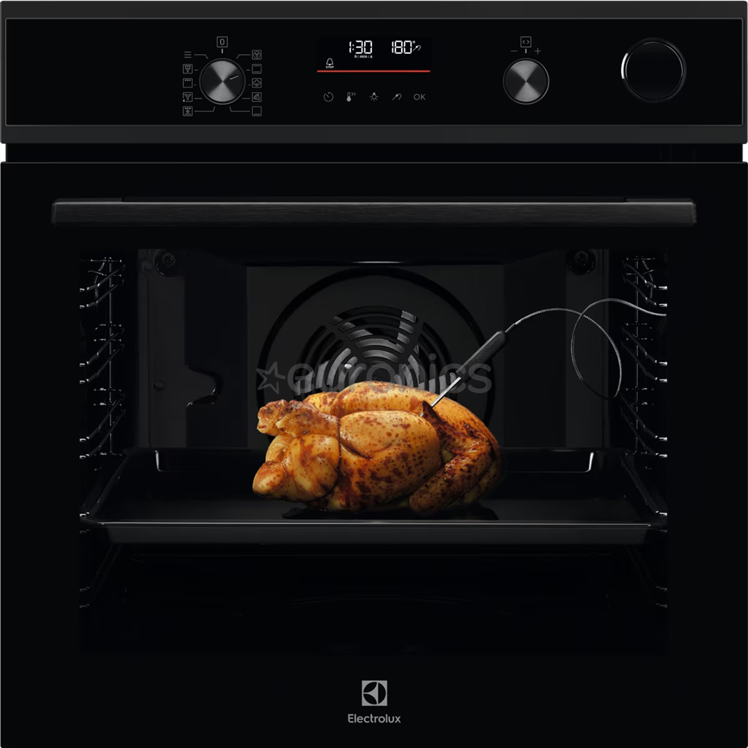 Electrolux SteamCrisp 700, 72 L, pyrolytic cleaning, 45 functions, black - Built-in steam oven