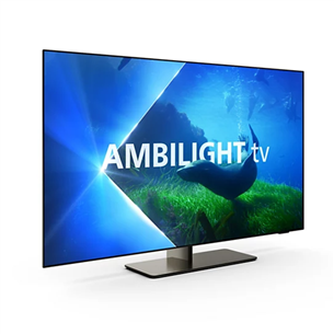 Philips OLED818, 48", OLED, Ultra HD, jalg keskel, hall - Teler