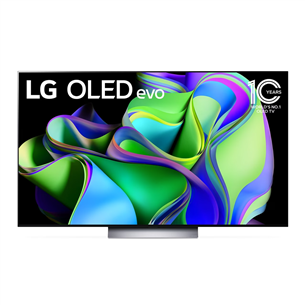 LG OLED evo C3, 55'', Ultra HD, OLED, центральная подставка, серый - Телевизор