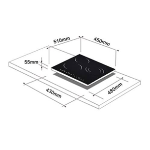 Schlosser, laius 45 cm, raamita, valge - Integreeritav induktsioonpliidiplaat