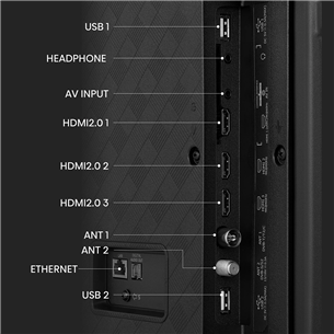 Hisense A6K, 55'', Ultra HD, LED LCD, jalad ääres, must - Teler