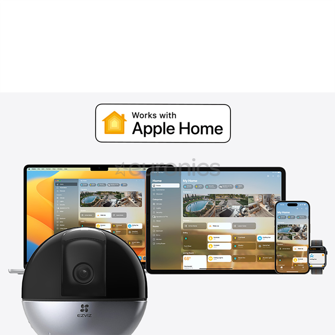 EZVIZ E6, 5 MP, WiFi, LAN, human detection, night vision, black - Pan & Tilt WiFi Camera