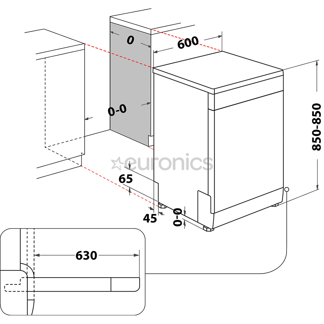 Whirlpool, 15 nõudekomplekti, roostevaba teras - Eraldiseisev nõudepesumasin