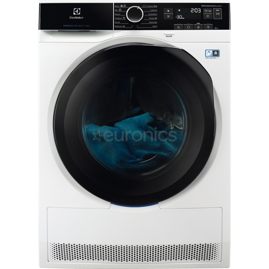 Electrolux, 8 кг, глубина 63,8 см, белый - Сушильная машина