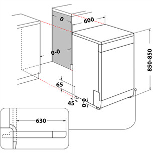 Whirlpool, 15 place settings, inox - Free standing dishwasher