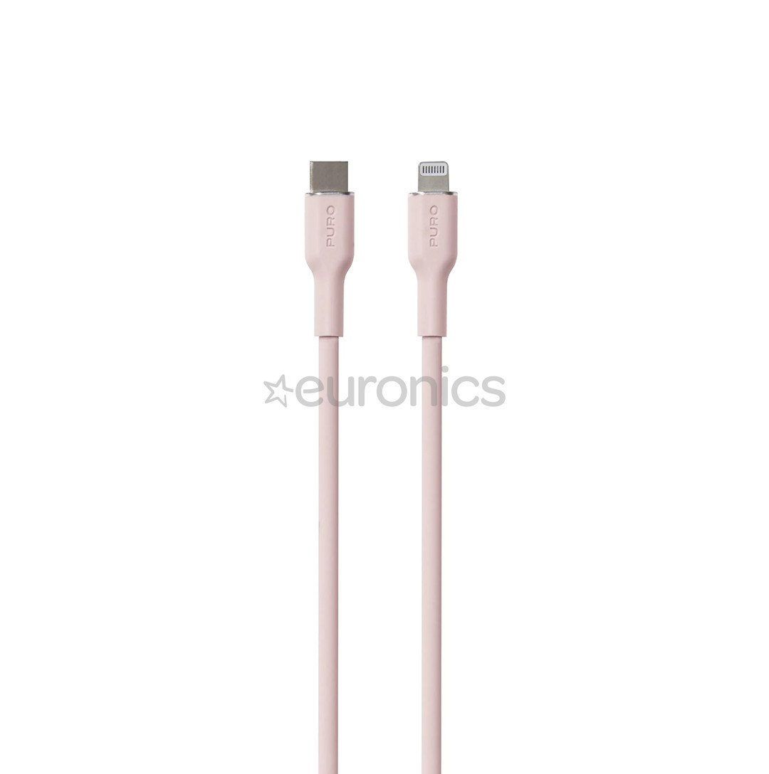 Puro SOFT, USB-C, Lightning, 1,5 m, rose - Cable