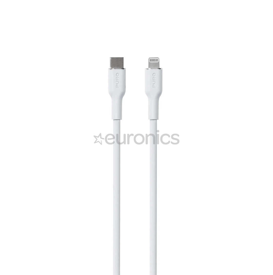 Puro SOFT, USB-C, Lightning, 1,5 m, valge - Kaabel