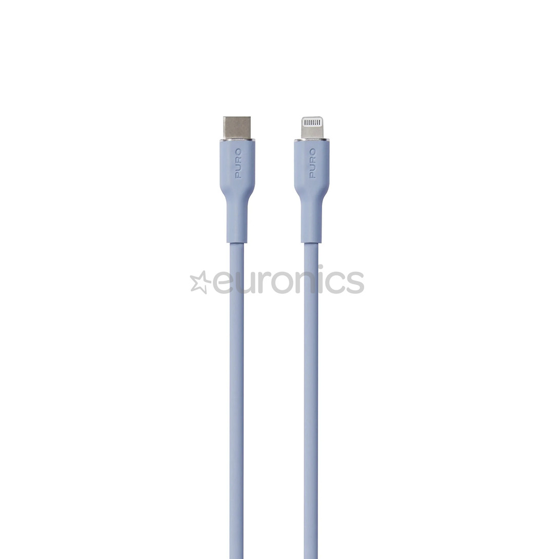 Puro SOFT, USB-C, Lightning, 1,5 m, helesinine - Kaabel