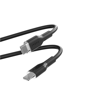 Puro SOFT, USB-C, Lightning, 1,5 m, must - Kaabel