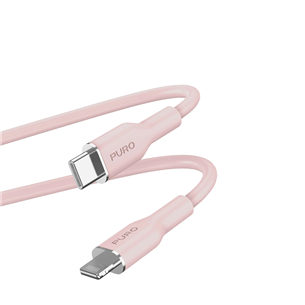 Puro SOFT, USB-C, Lightning, 1,5 m, roosa - Kaabel