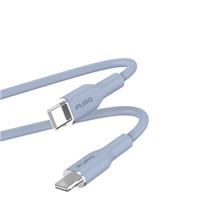 Puro SOFT, USB-C, Lightning, 1,5 м, голубой - Кабель