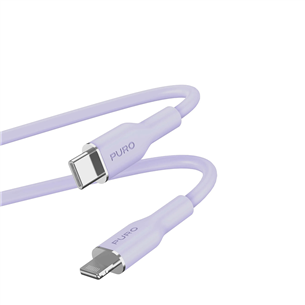 Puro SOFT, USB-C, Lightning, 1,5 м, сиреневый - Кабель