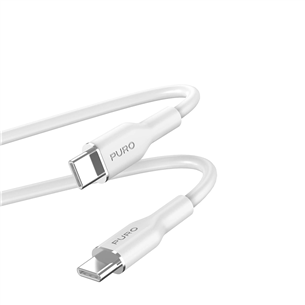 Puro Soft, USB-C / USB-C, 1,5 m, valge - Kaabel PUUSBCUSBCICONWHI