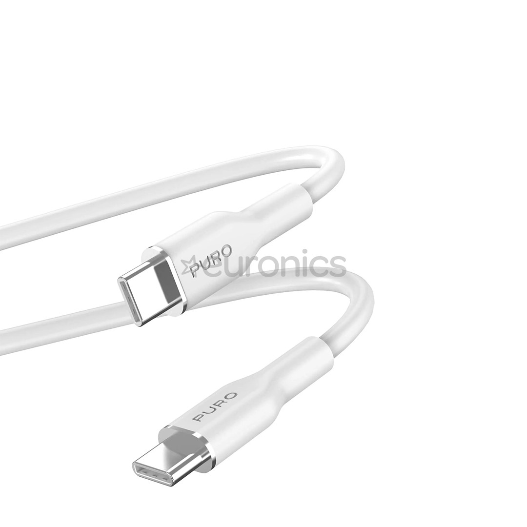 Puro Soft, USB-C / USB-C, 1,5 m, white - Cable