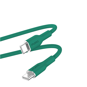 Puro Soft, USB-C / USB-C, 1,5m, tumeroheline - Kaabel PUUSBCUSBCICONDKGRN