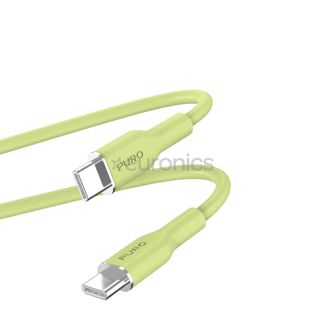 Puro Soft, USB-C / USB-C, 1,5 m, heleroheline - Kaabel