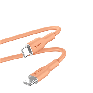 Puro Soft, USB-C / USB-C, 1,5 m, oranž - Kaabel PUUSBCUSBCICONLORA