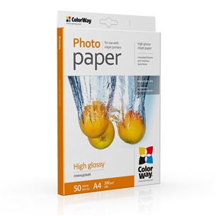 ColorWay High Glossy Photo Paper, 50 lehte, A4, 200 g/m² - Fotopaber PG200050A4