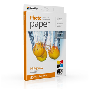 ColorWay High Glossy Photo Paper, 50 lehte, A4, 200 g/m² - Fotopaber