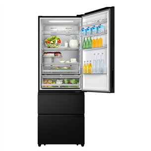 Hisense, NoFrost, 493 L, height 200 cm, black - Refrigerator