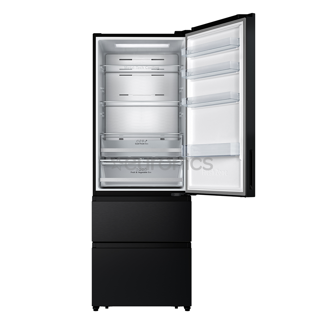 Hisense, NoFrost, 493 L, height 200 cm, black - Refrigerator
