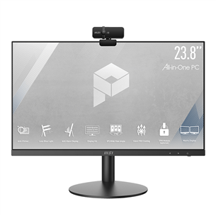 MSI PRO AP241 11M, 23.8'', Pentium, 4 GB, 128 GB, must - Kõik-ühes lauaarvuti PRO-AP241-11M-242EU