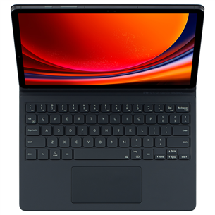 Samsung Galaxy Tab S9 / S9 FE Book Cover Keyboard, must - Klaviatuuriga ümbris