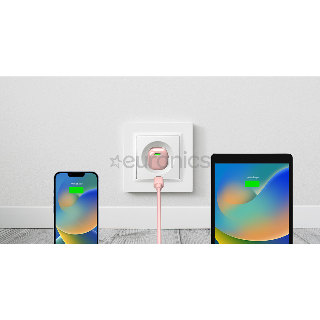 Puro MiniPro, USB-C, 20 W, roosa - Vooluadapter