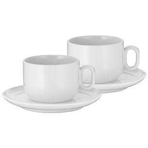 WMF Barista, white - Set of 2 cappuccino cups + plates 695949440
