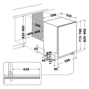 Whirlpool, 15 nõudekomplekti, laius 60 cm - Integreeritav nõudepesumasin