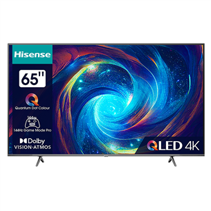 Hisense E7KQ PRO, 65'', Ultra HD, QLED, must - Teler