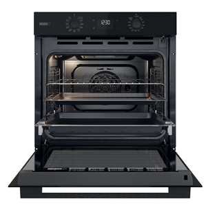 Whirlpool, 71 L, pyrolytic cleaning, black - Built-in oven