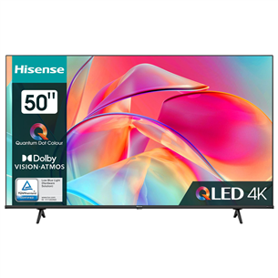 Hisense E7KQ, 50", Ultra HD, QLED, black - TV