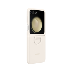 Samsung Silicone Case with Ring, Galaxy Flip5, cream - Case