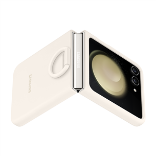 Samsung Silicone Case with Ring, Galaxy Flip5, cream - Case