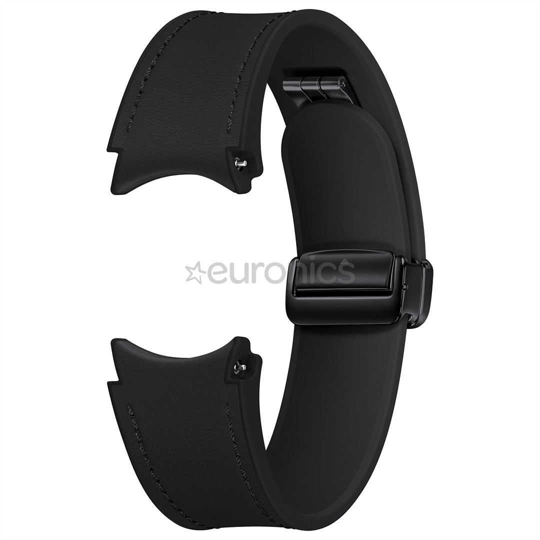 Samsung Galaxy Watch6 D-Buckle Hybrid Eco-Leather Band, M/L, must - Kellarihm