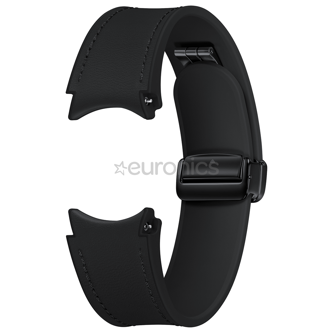 Samsung Galaxy Watch6 D-Buckle Hybrid Eco-Leather Band, M/L, must - Kellarihm
