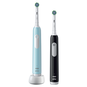 Braun Oral-B Pro Seeria 1, 2 tk, sinine/must - Elektriliste hambaharjade komplekt