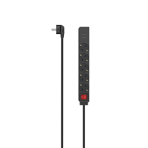 Hama Power Strip, 5-pesa, 2x USB-A, 17 W, 1.4 m, must - Pikendusjuhe 00223184