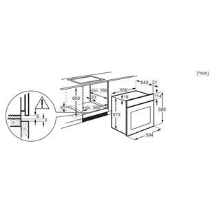 Electrolux 600 SteamBake, 65 L, must - Integreeritav ahi