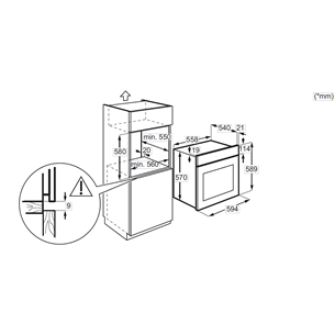 Electrolux 600 SteamBake, 65 L, must - Integreeritav ahi