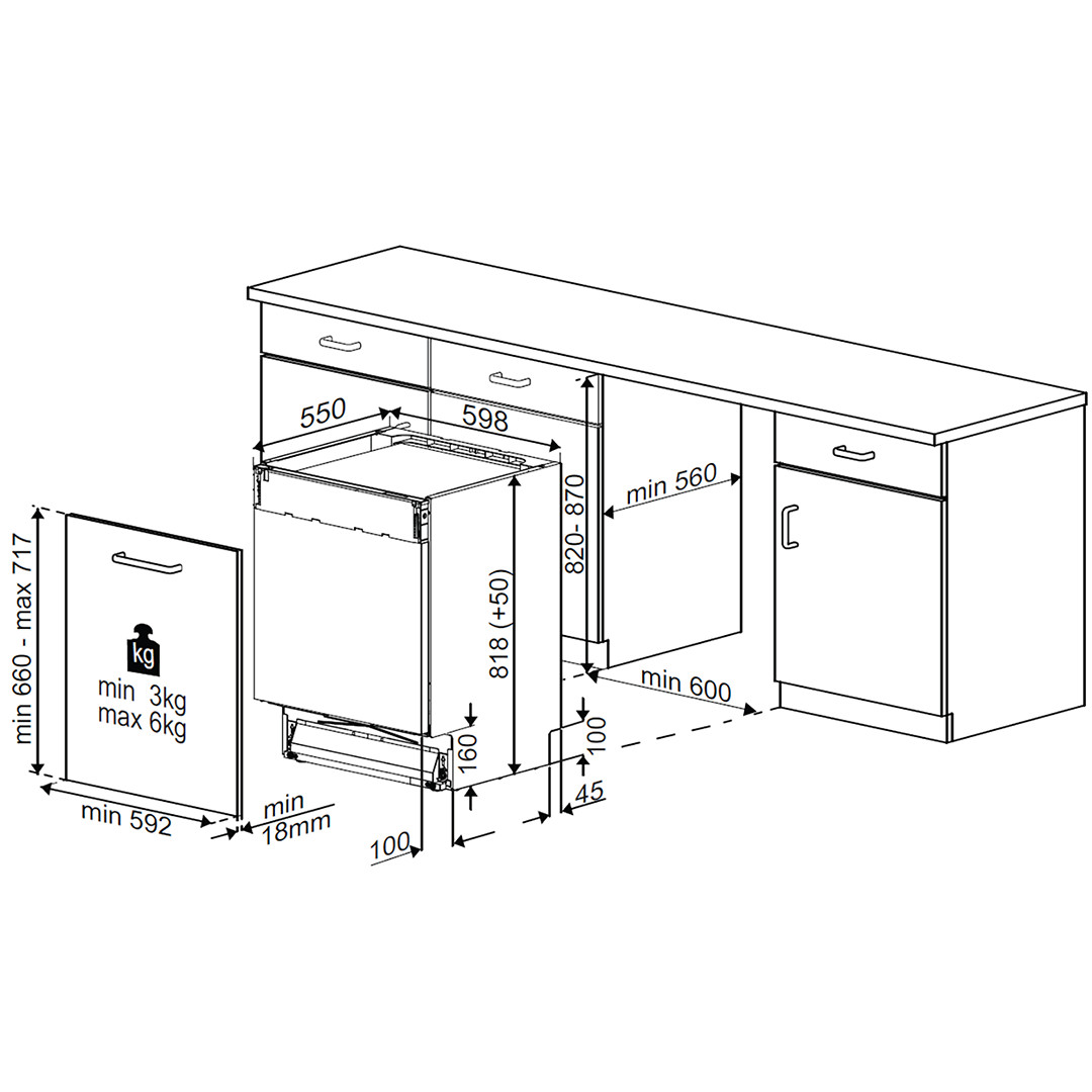 Beko, 13 place settings - Built-in dishwasher
